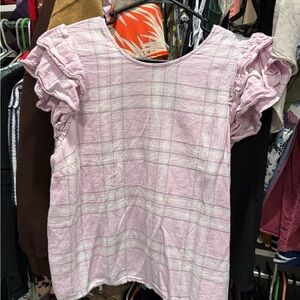 A New Day Light Pink Checkered Blouse